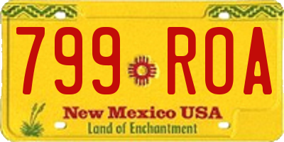 NM license plate 799ROA