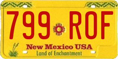 NM license plate 799ROF