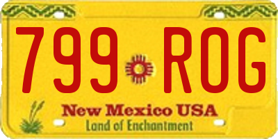 NM license plate 799ROG