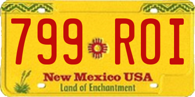 NM license plate 799ROI