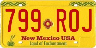 NM license plate 799ROJ