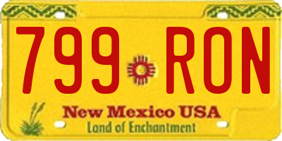 NM license plate 799RON