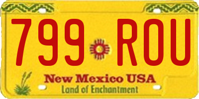 NM license plate 799ROU
