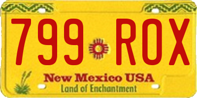 NM license plate 799ROX