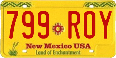 NM license plate 799ROY