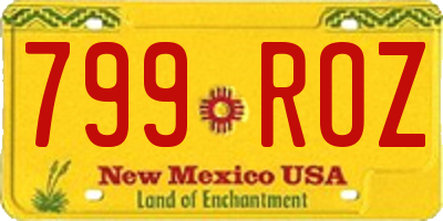 NM license plate 799ROZ