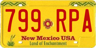 NM license plate 799RPA