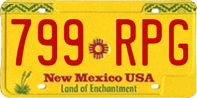 NM license plate 799RPG