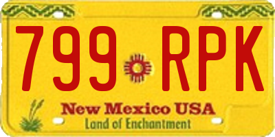 NM license plate 799RPK