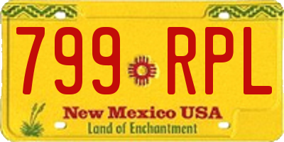 NM license plate 799RPL