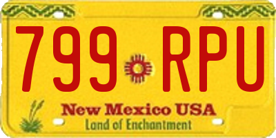 NM license plate 799RPU