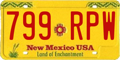 NM license plate 799RPW