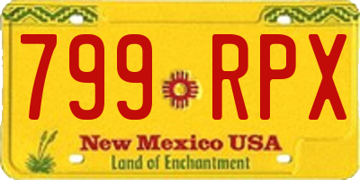NM license plate 799RPX