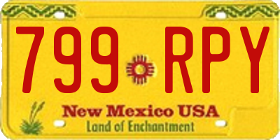 NM license plate 799RPY