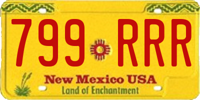 NM license plate 799RRR