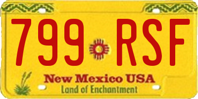 NM license plate 799RSF