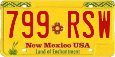 NM license plate 799RSW
