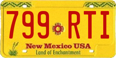 NM license plate 799RTI