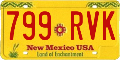 NM license plate 799RVK