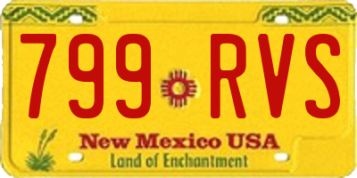 NM license plate 799RVS