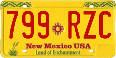 NM license plate 799RZC