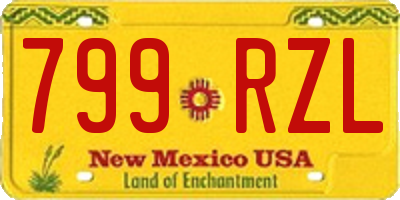 NM license plate 799RZL