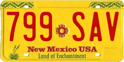 NM license plate 799SAV