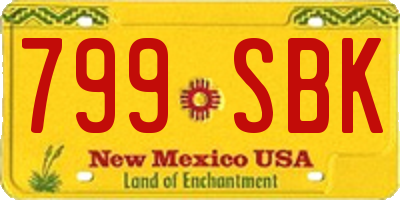 NM license plate 799SBK