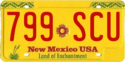 NM license plate 799SCU