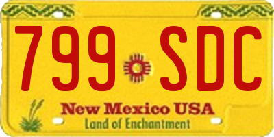 NM license plate 799SDC
