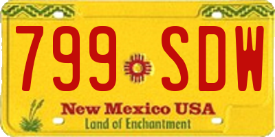 NM license plate 799SDW
