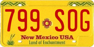 NM license plate 799SOG