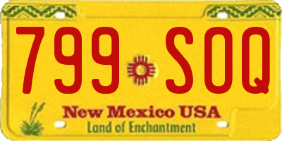 NM license plate 799SOQ