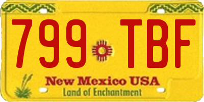 NM license plate 799TBF
