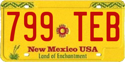 NM license plate 799TEB