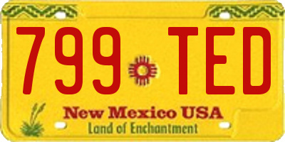 NM license plate 799TED