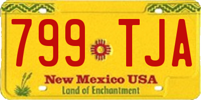 NM license plate 799TJA