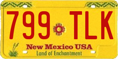 NM license plate 799TLK