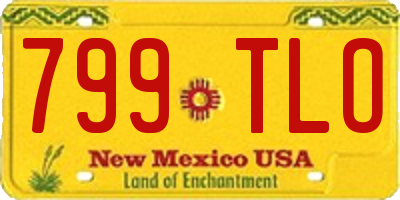 NM license plate 799TLO