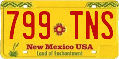 NM license plate 799TNS