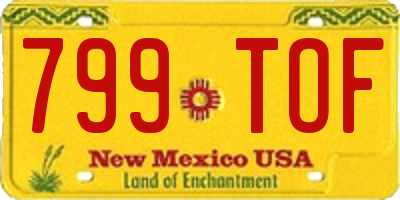 NM license plate 799TOF