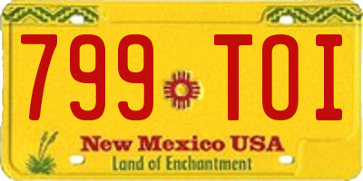 NM license plate 799TOI