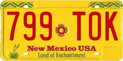 NM license plate 799TOK