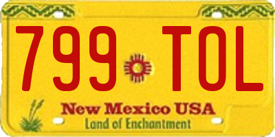 NM license plate 799TOL