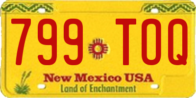 NM license plate 799TOQ