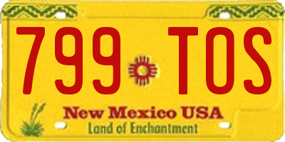 NM license plate 799TOS