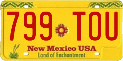 NM license plate 799TOU