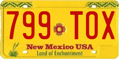 NM license plate 799TOX
