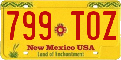 NM license plate 799TOZ