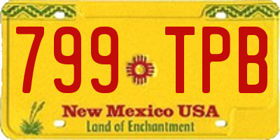 NM license plate 799TPB